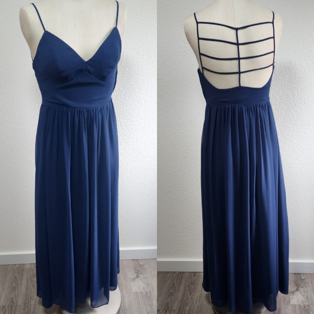 BISOU BISOU MICHELLE BONBOT Navy Blue Formal Evening Gown Dress 2